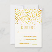 faux gouden folie confetti bruiloft RSVP kaarten Kaartje (Voorkant)