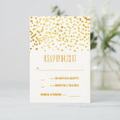 faux gouden folie confetti bruiloft RSVP kaarten Kaartje (Staand voorkant)