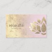 Faux gouden folie decor op roze gradiënt visitekaartje (Voorkant)