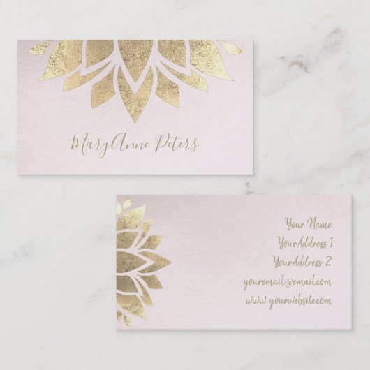 Faux gouden folie decor visitekaartje (Voorkant / Achterkant)