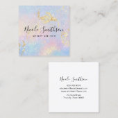 FAUX gouden folie details pastelkleuren Vierkante Visitekaartje (Voorkant / Achterkant)