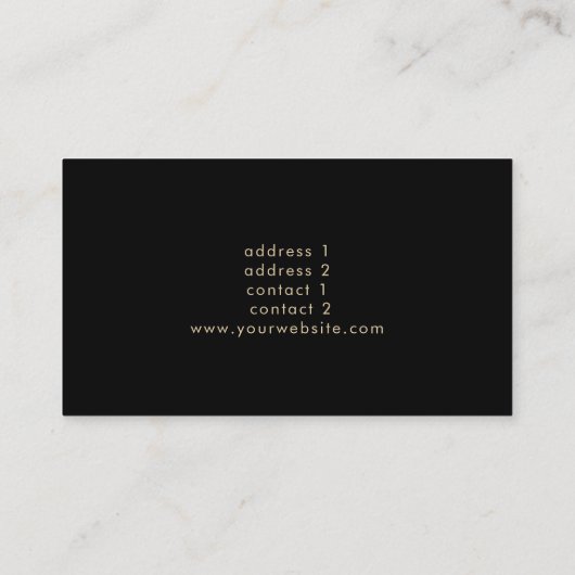 Faux gouden folie en glitterpiano visitekaartje (Achterkant)