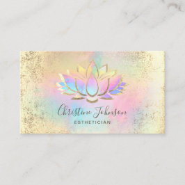 Faux gouden folie en pastel kleuren lotus visitekaartje