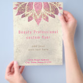 FAUX gouden folie en roze lotusskincare Flyer (Hand)