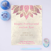 FAUX gouden folie en roze lotusskincare Flyer (Enkel)