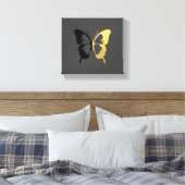 Faux gouden folie en zwarte vlinder canvas afdruk (Insitu (Slaapkamer))