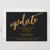 Faux gouden folie golven uitgesteld bruiloft zwart kaart (Voorkant)