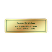 Faux Gouden Folie Groene Bruiloft Etiket (Voorkant)