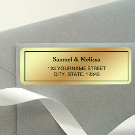 Faux Gouden Folie Groene Bruiloft Etiket