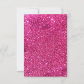 Faux Gouden Folie Heet Roze Glitter Bruiloft RSVP Kaartje (Achterkant)