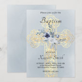 faux gouden folie Heilig Kruis katholiek Doopsel Kaart (Voorkant / Achterkant)