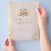 ・FAUX gouden folie lotus flower schoonheidssalon Flyer (Hand)