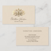 Faux gouden folie Lotus logo op ivoor visitekaartj Visitekaartje (Voorkant / Achterkant)