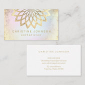 FAUX gouden folie lotus logo op pastelkleuren Visitekaartje (Voorkant / Achterkant)