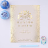 FAUX gouden folie lotus logo schoonheidssalon Flyer (Enkel)