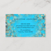 Faux gouden folie Lotus logo Turquoise textuur Visitekaartje (Achterkant)
