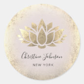 Faux gouden folie Lotus ontwerp Ronde Sticker (Voorkant)