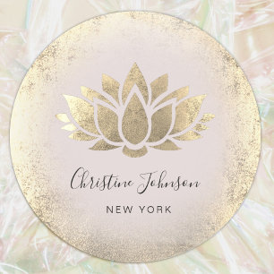 Faux gouden folie Lotus ontwerp Ronde Sticker