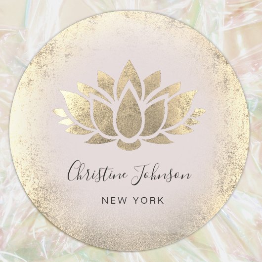 Faux gouden folie Lotus ontwerp Ronde Sticker