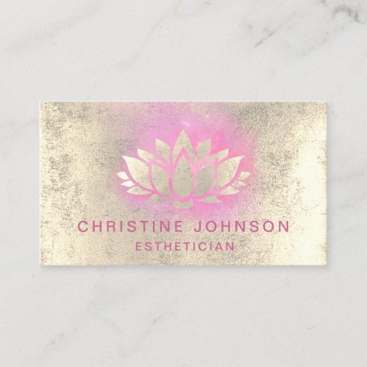Faux gouden folie Lotus ontwerp Visitekaartje (Voorkant)