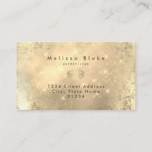 Faux gouden folie Lotus ontwerp Visitekaartje (Achterkant)