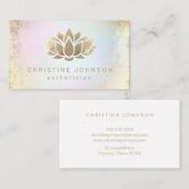 FAUX gouden folie lotus op pastelkleuren Visitekaartje (Voorkant / Achterkant)