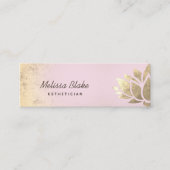 Faux gouden folie lotus op roze gradiënt mini visitekaartje (Voorkant)
