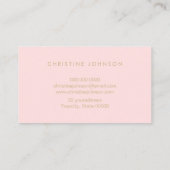 Faux gouden folie lotusbloem op blush roze visitekaartje (Achterkant)