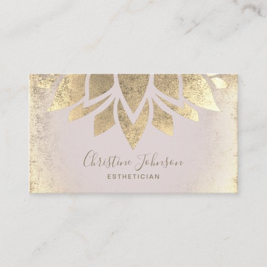 Faux gouden folie lotusbloem visitekaartje (Voorkant)