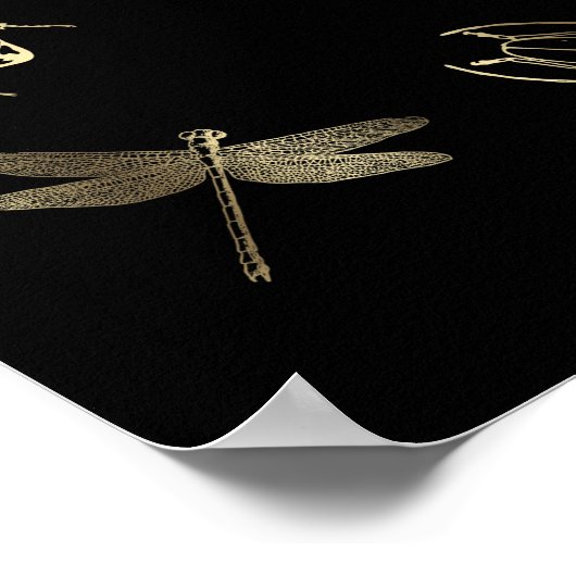 faux gouden folie maakt zwart op wit poster (Hoek)