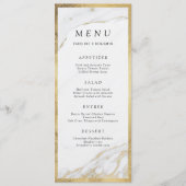 Faux gouden folie marmer luxe modern huwelijksmenu menu (Voorkant)
