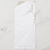 Faux gouden folie marmer luxe modern huwelijksmenu menu (Achterkant)