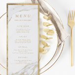 Faux gouden folie marmer luxe modern huwelijksmenu menu<br><div class="desc">Prachtig gemarmerd achtergrondontwerp met faux gouden folie gewaagde rand en details,  elegant modern eenvoudig ontwerp,  stijlvol en chique,  geweldige trouwmenukaarten voor modern bruiloft,  luxe bruiloft en winterbruiloft Semi-Gloss afwerking papier geselecteerd. Bekijk hieronder alle overeenkomende stukken in collectie.</div>