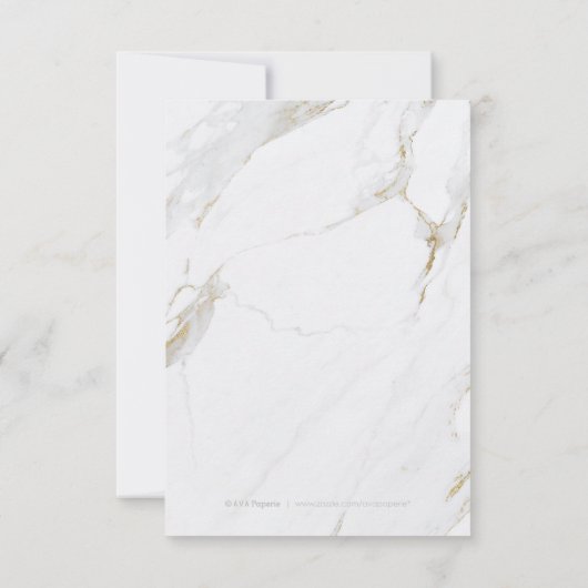 Faux gouden folie marmer luxe moderne bruiloft RSV RSVP Kaartje (Achterkant)