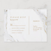 Faux gouden folie marmer luxe moderne bruiloft RSV Uitnodiging Briefkaart (Achterkant)