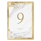 Faux gouden folie marmer modern huwelijkstafel num kaart (Achterkant)
