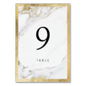 Faux gouden folie marmer modern huwelijkstafel num kaart (Achterkant)