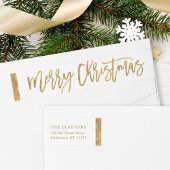 Faux gouden folie Merry Christmas retour adres