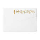 Faux gouden folie Merry Christmas retour adres (Achterkant)
