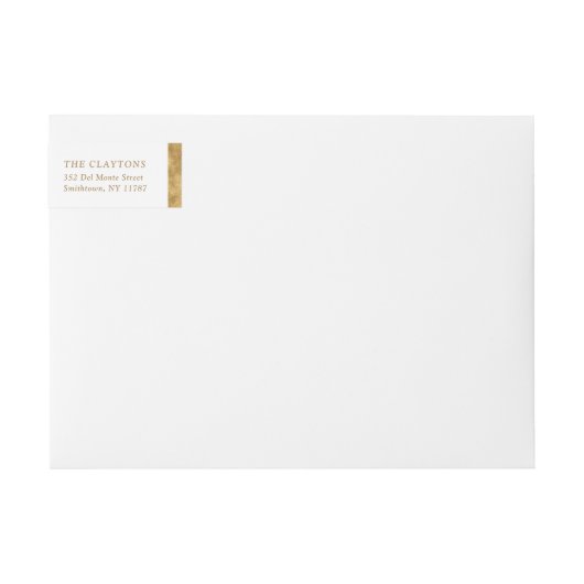 Faux gouden folie Merry Christmas retour adres (Voorkant)