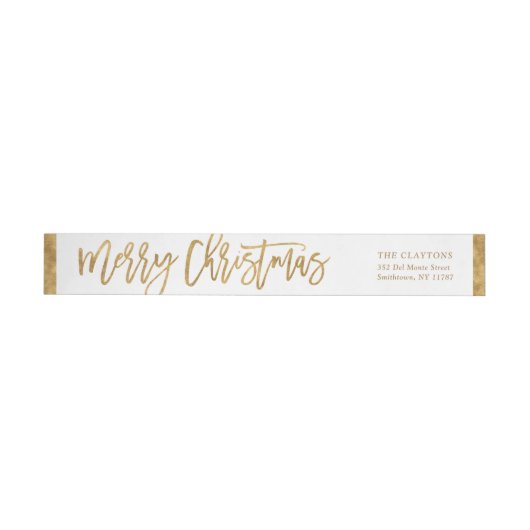 Faux gouden folie Merry Christmas retour adres (Individueel)