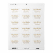 Faux gouden folie Merry Christmas retour adres Etiket (Full Sheet)