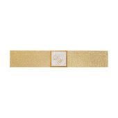 Faux Gouden Folie Monogram Marmeren Glitter Elegan Uitnodigingen Wikkel (Vlak)