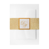 Faux Gouden Folie Monogram Marmeren Glitter Elegan Uitnodigingen Wikkel (Voorkant Voorbeeld)