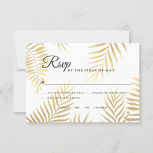 Faux gouden folie palm bladeren tropische strand b RSVP kaartje