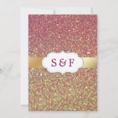 Faux gouden folie pastel roze glitter islamitische kaart (Achterkant)