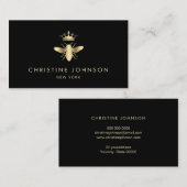 Faux gouden folie Queen bee logo Visitekaartje (Voorkant / Achterkant)