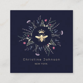 faux gouden folie Queen Bee wildflower lijst Vierkante Visitekaartje