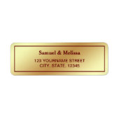 Faux gouden folie rode bruiloft etiket (Voorkant)