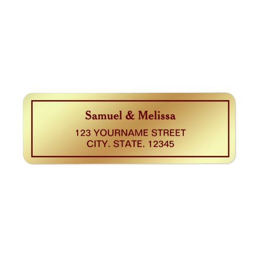 Faux gouden folie rode bruiloft etiket (Voorkant)